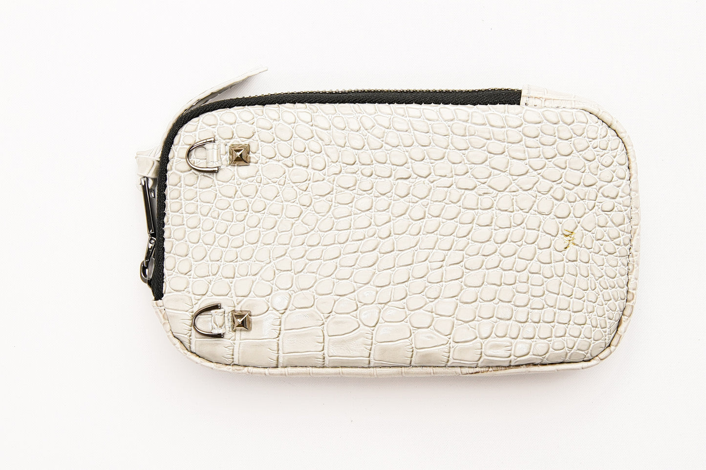 Light Grey Croc Pouch