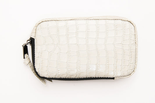 Light Grey Croc Pouch