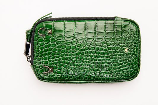 Green Croc Pouch