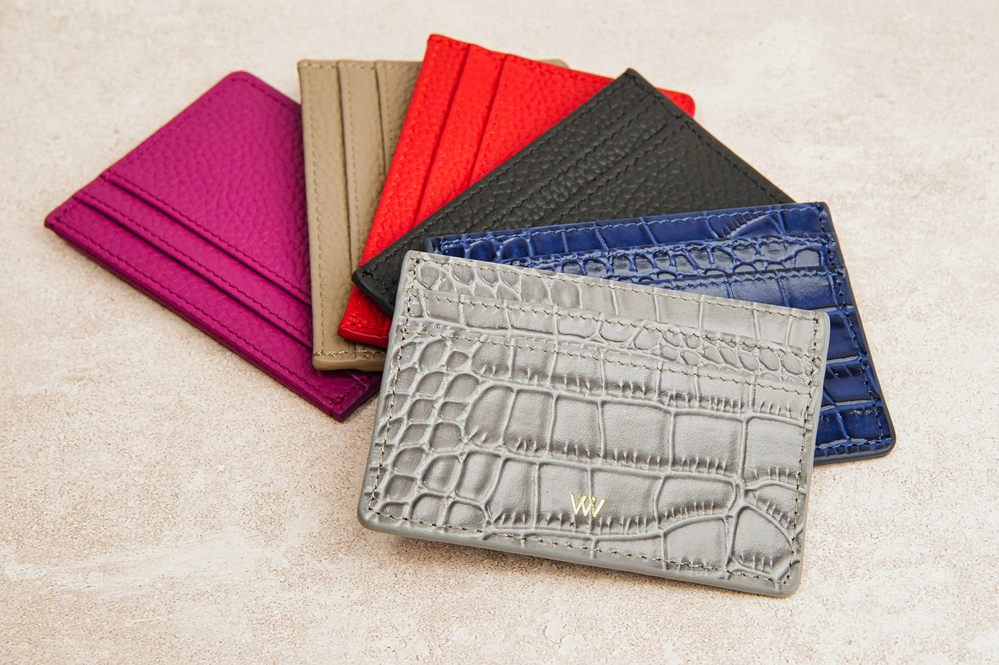 Grey Croc Card Holder