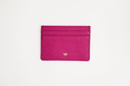 Dark Pink Leather Card Holder