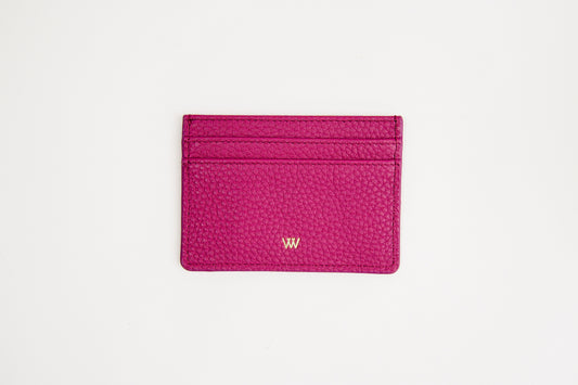 Dark Pink Leather Card Holder