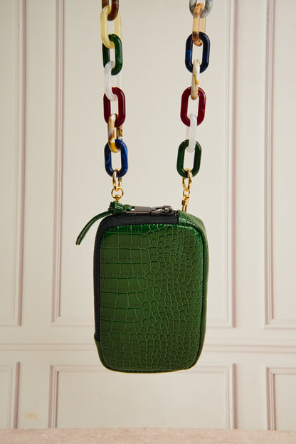 Green Croc Pouch