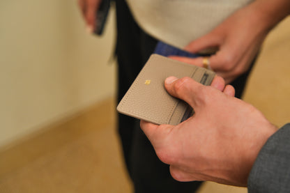 Taupe Leather Card Holder