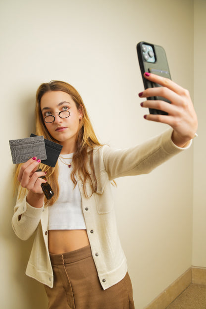 Black Leather Card Holder